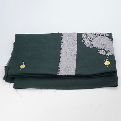 Yemeni dark green shawl with silver embroidery