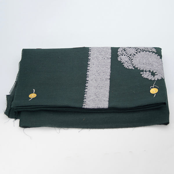 Yemeni dark green shawl with silver embroidery