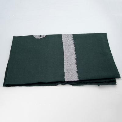 Yemeni dark green shawl with silver embroidery