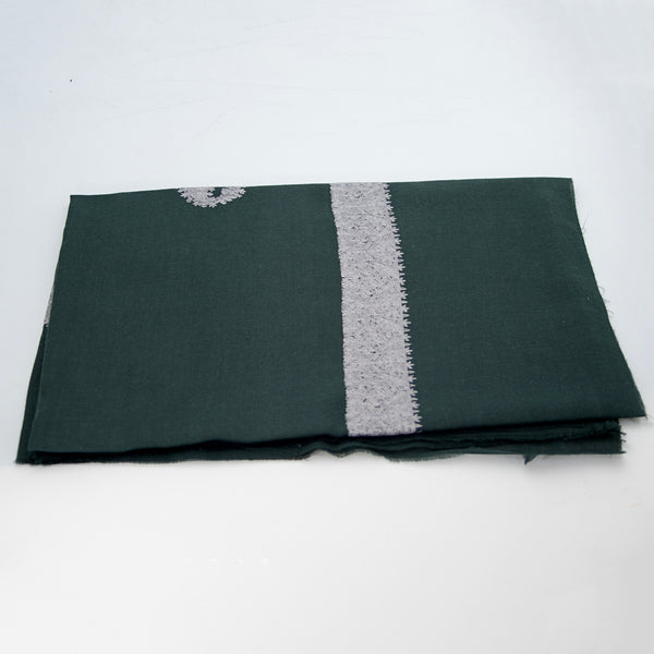 Yemeni dark green shawl with silver embroidery