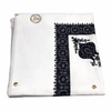 Yemeni shawl with blue embroidery شال ابيض مع تطريز ازرق