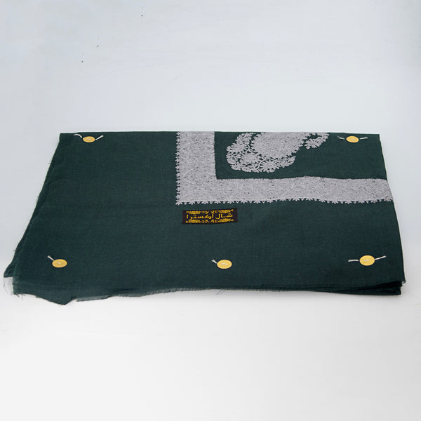 Yemeni dark green shawl with silver embroidery