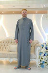 Premium Gray Winter Fabric Thobe