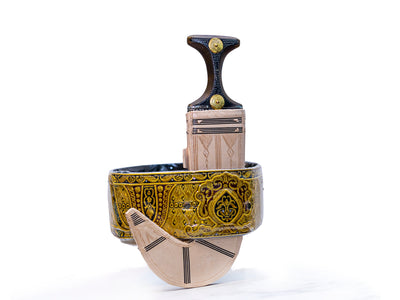 Adult Traditional Gold Belt with Leather Jehaz