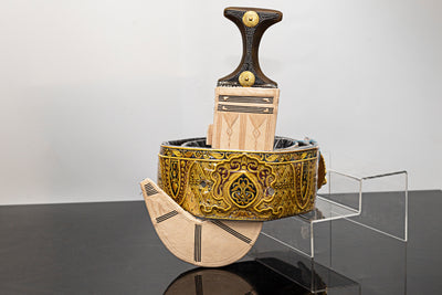 Adult Traditional Gold Belt with Leather Jehaz